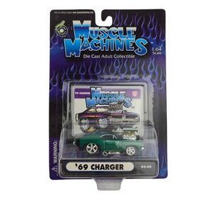 Muscle Machines 1969 Dodge Charger Diecast Car 1:64 Green 02-60 New